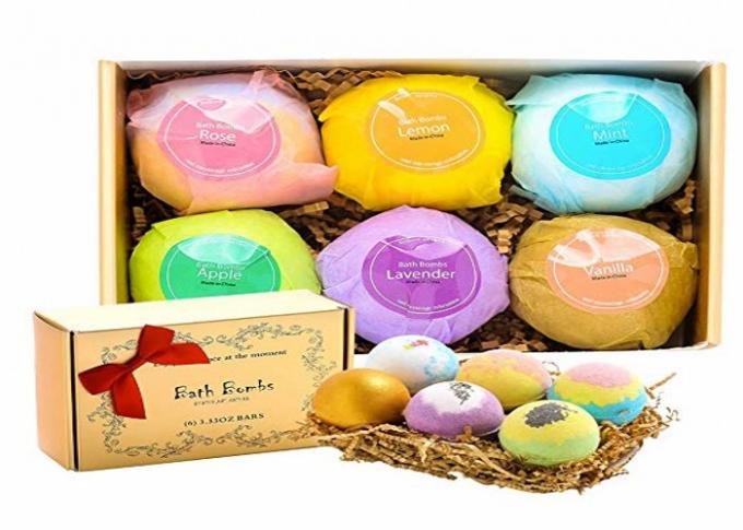 USA 6 Large Bath Bomb Gift Set With Natural Essential Oils Shea & Coco Butter